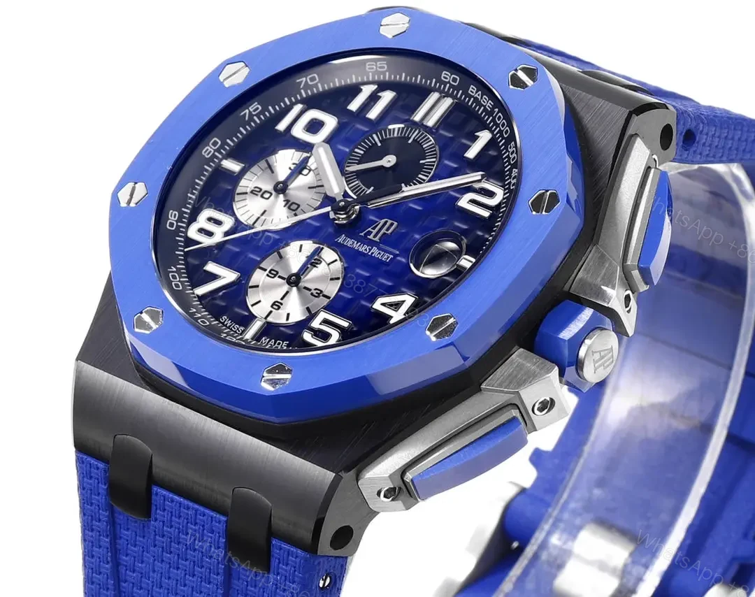 View 4 of JH Factory Audemars Piguet Royal Oak Offshore Blue Ceramic Watch with Chronograph Function