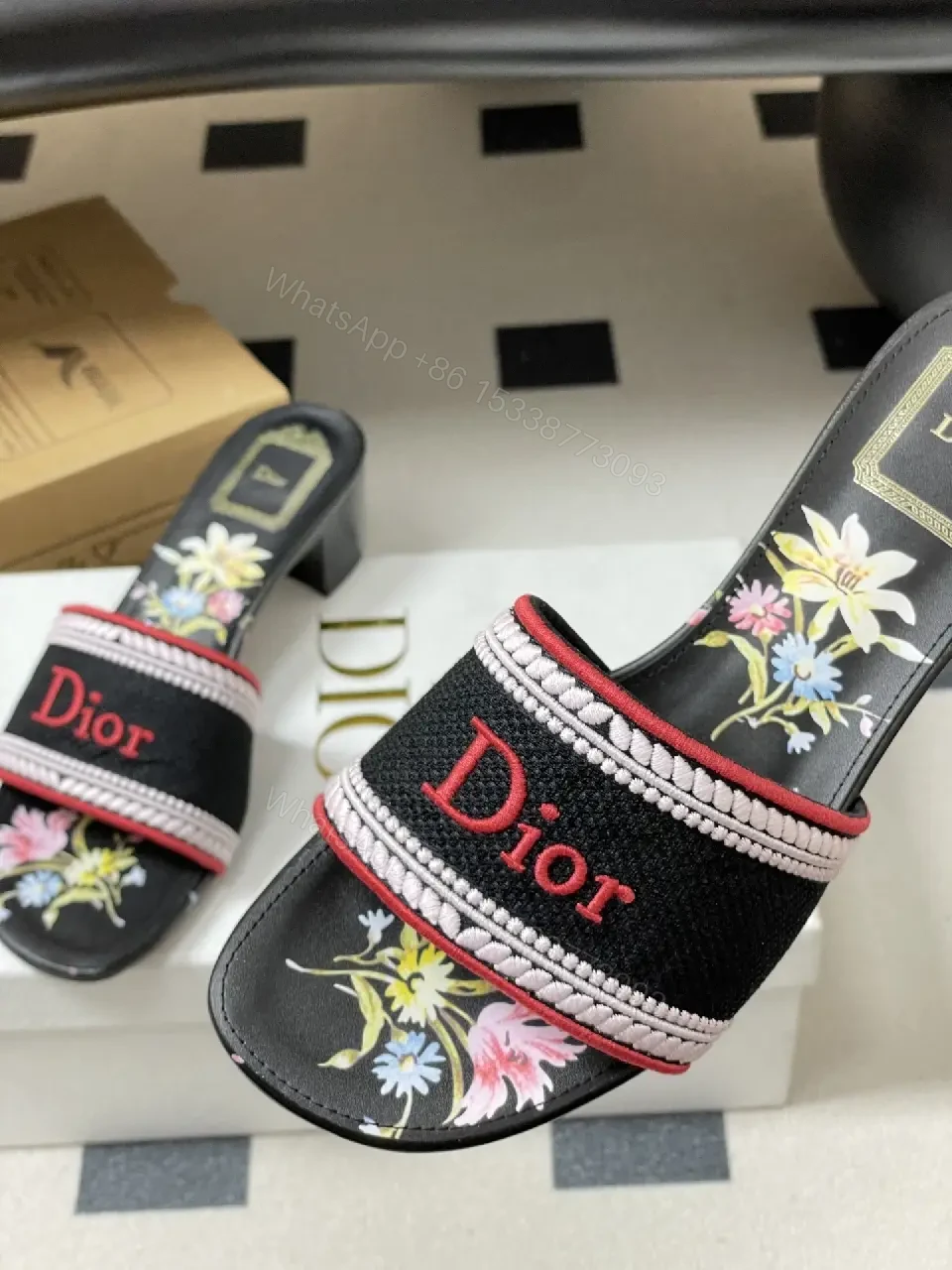 View 9 of Embroidered Slip-Ons with Bold Branding Sandals