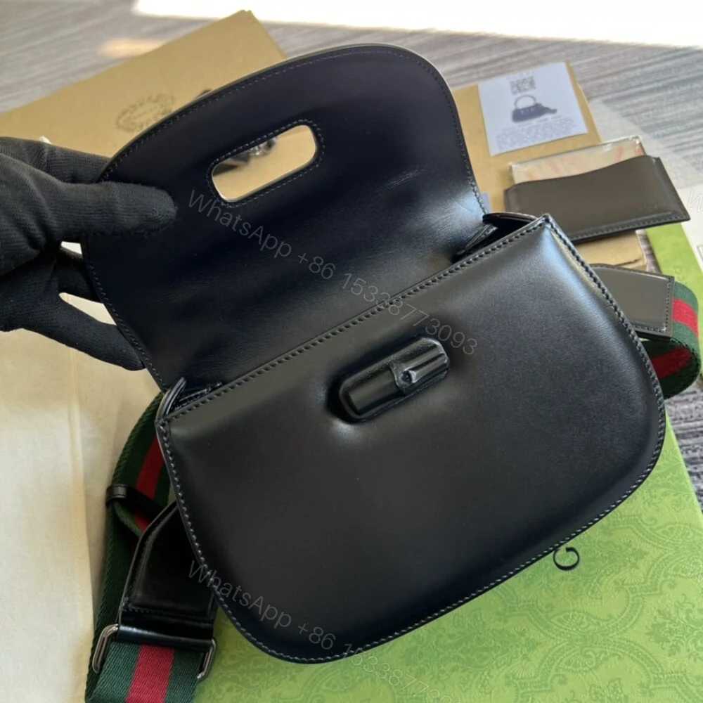 View 7 of Gucci Bamboo 1947 Small Top Handle Bag Black 21Cm 675797 10ODP 1060