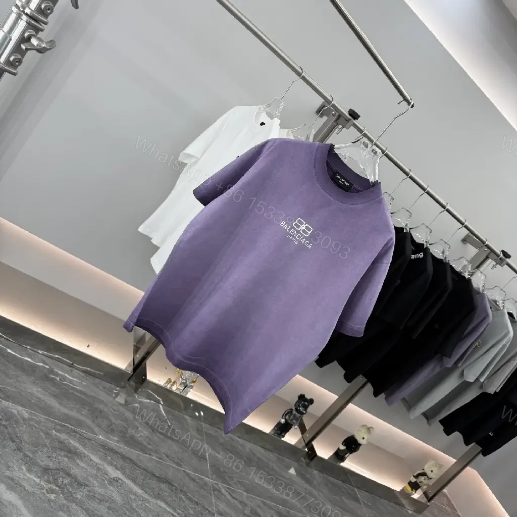 View 6 of Lavender Cotton Tee Dress | Relaxed, Embroidered Signature