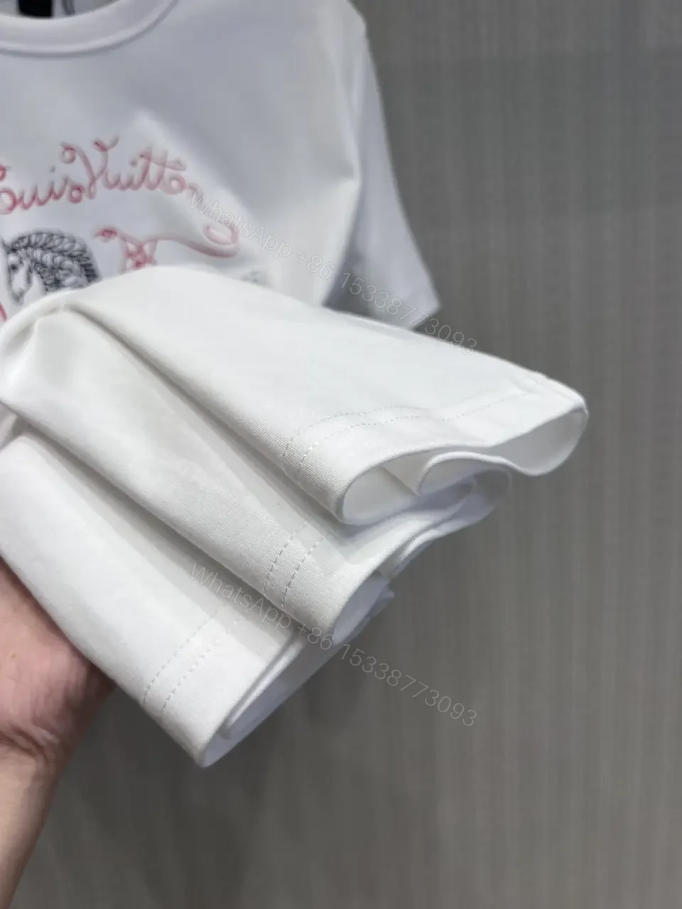 View 11 of White Cotton Luxe Tee with Signature Crest Graphic - Casual Premium Style