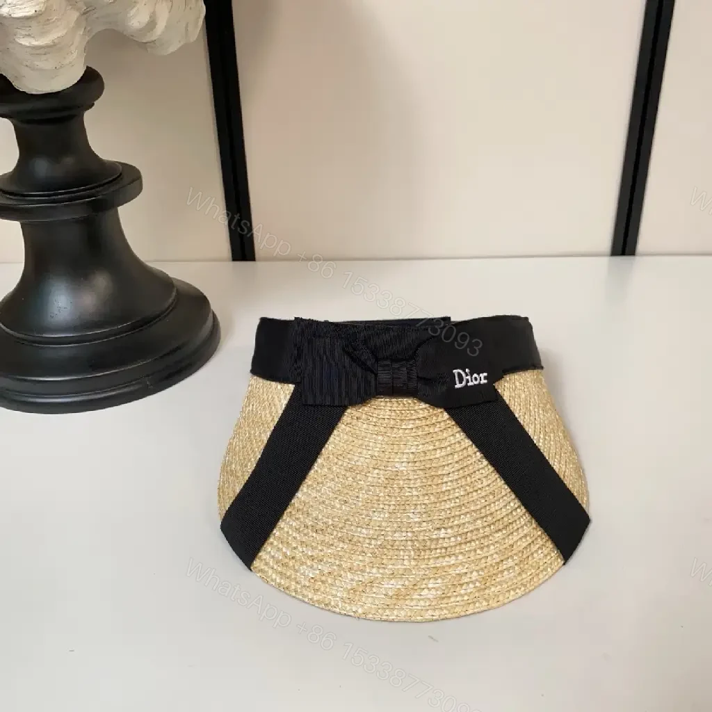 View 11 of Chic Straw Visor with Black Strap – All-Day Comfort