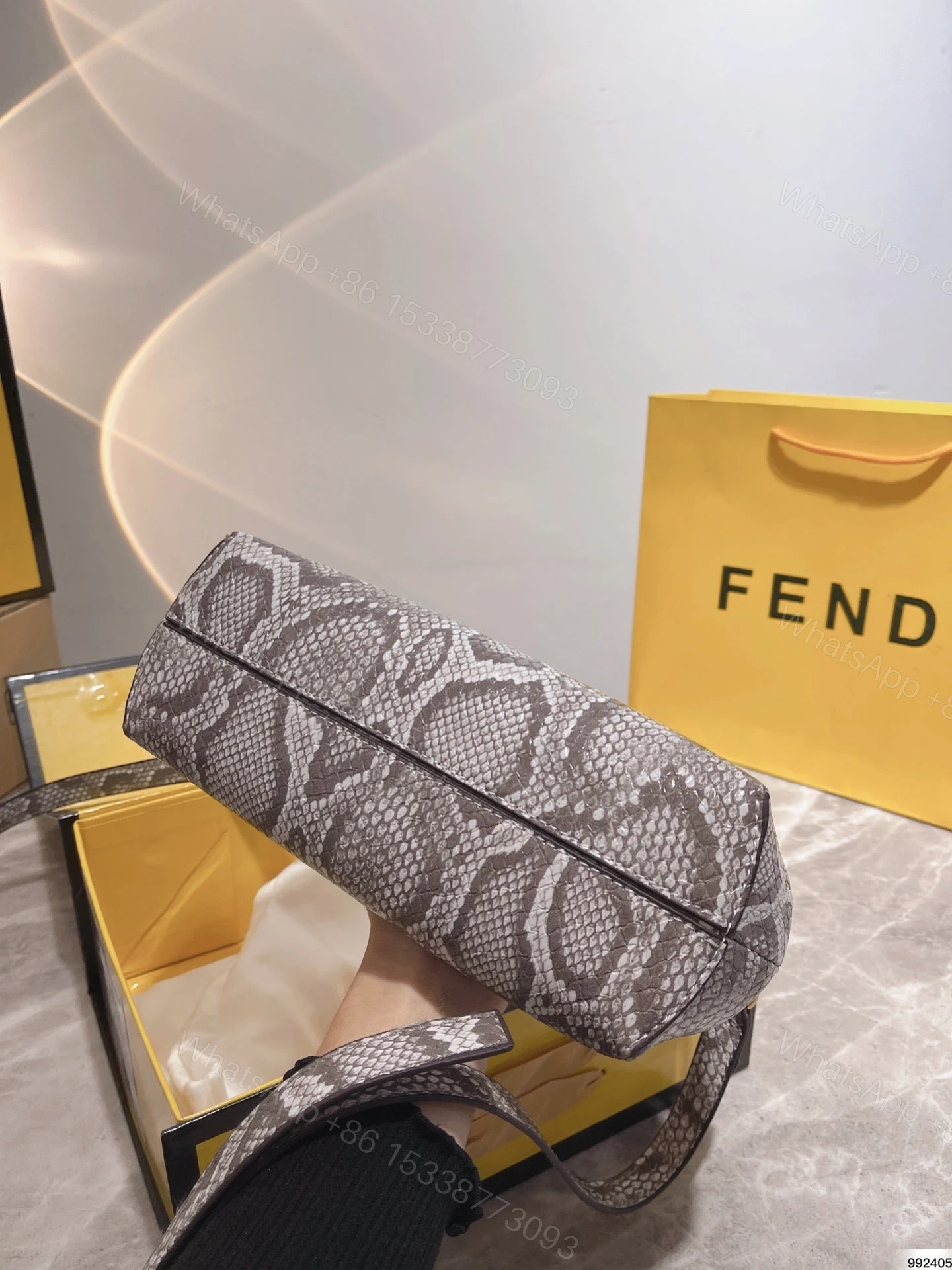 View 2 of Fendi First Small Natural Python