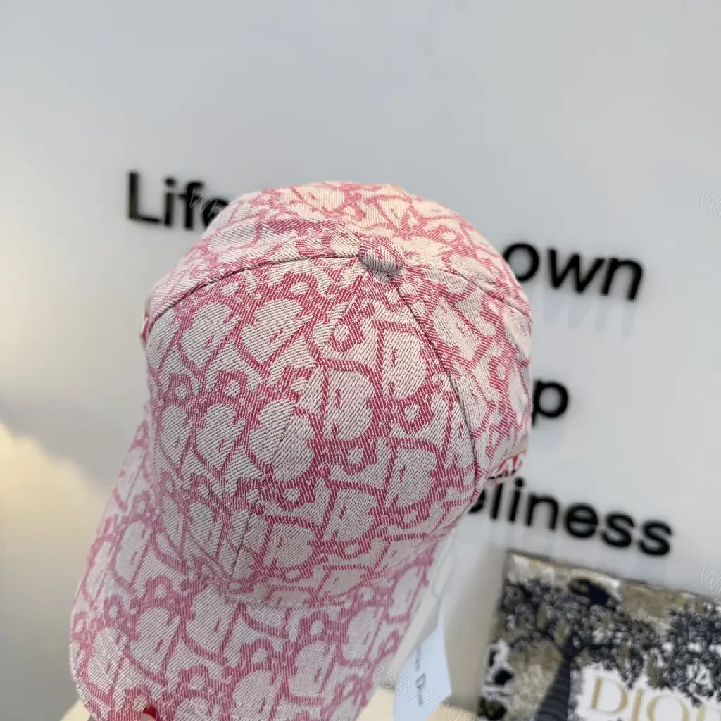 View 4 of Light Pink Monogram Baseball Cap with Raised Logo Patch