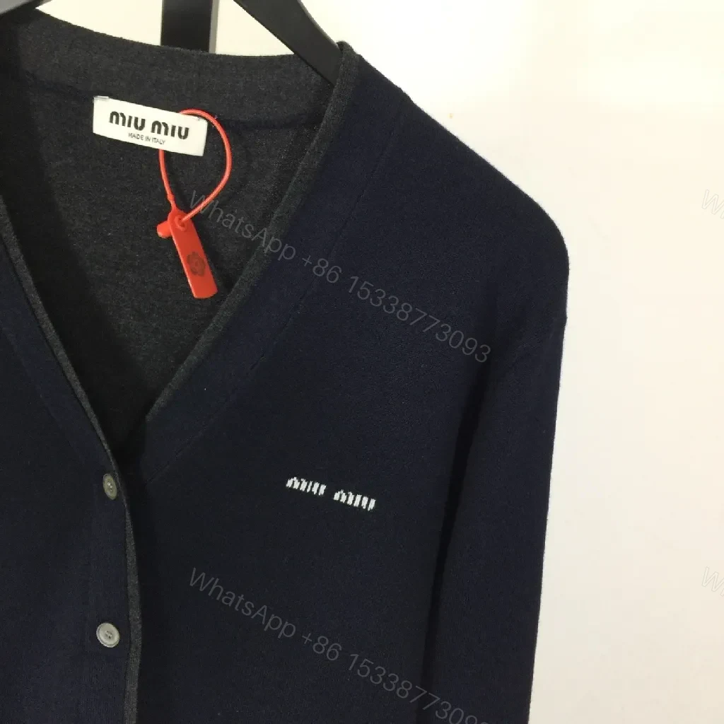 View 3 of Textured Navy Knit Cardigan — Signature Detailing, Luxe Comfort
