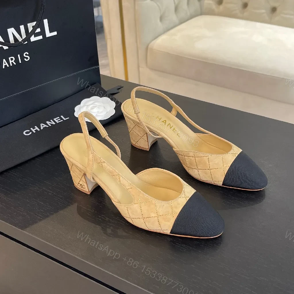 Quilted Slingback Pumps – Neutral Canvas Luxe Comfort — view 1