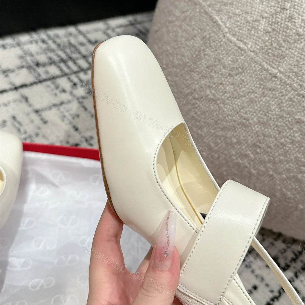 View 8 of 高仿Valentino*5W2S0JY方頭露跟單鞋白色6CM免檢版