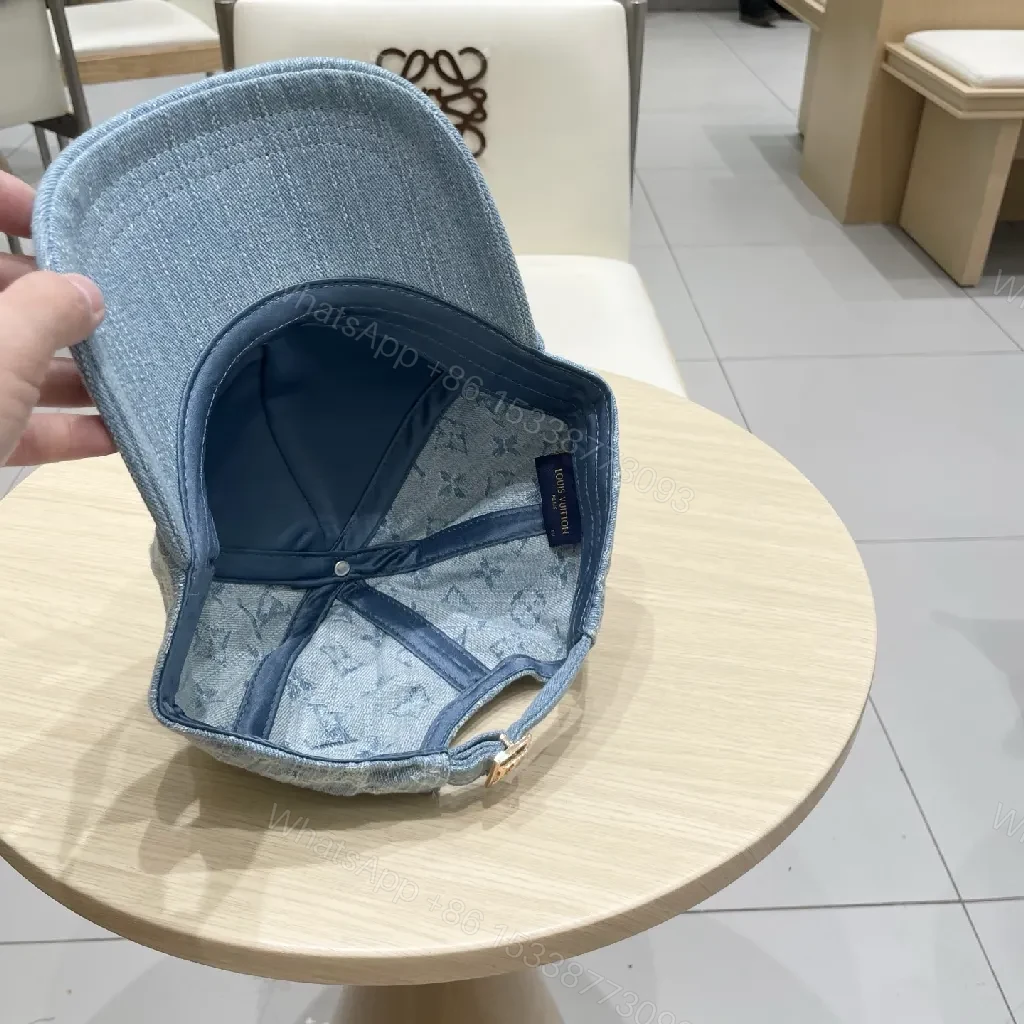 View 7 of Denim-Luxe Monogram Cap: Subtle Luxury Cap