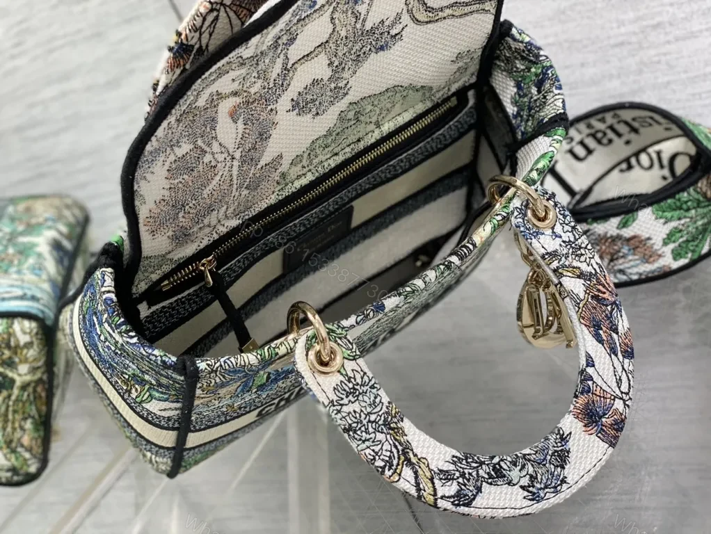 View 5 of Emerald Dior Floral Jacquard Satchel â€“ Couture Style Bag