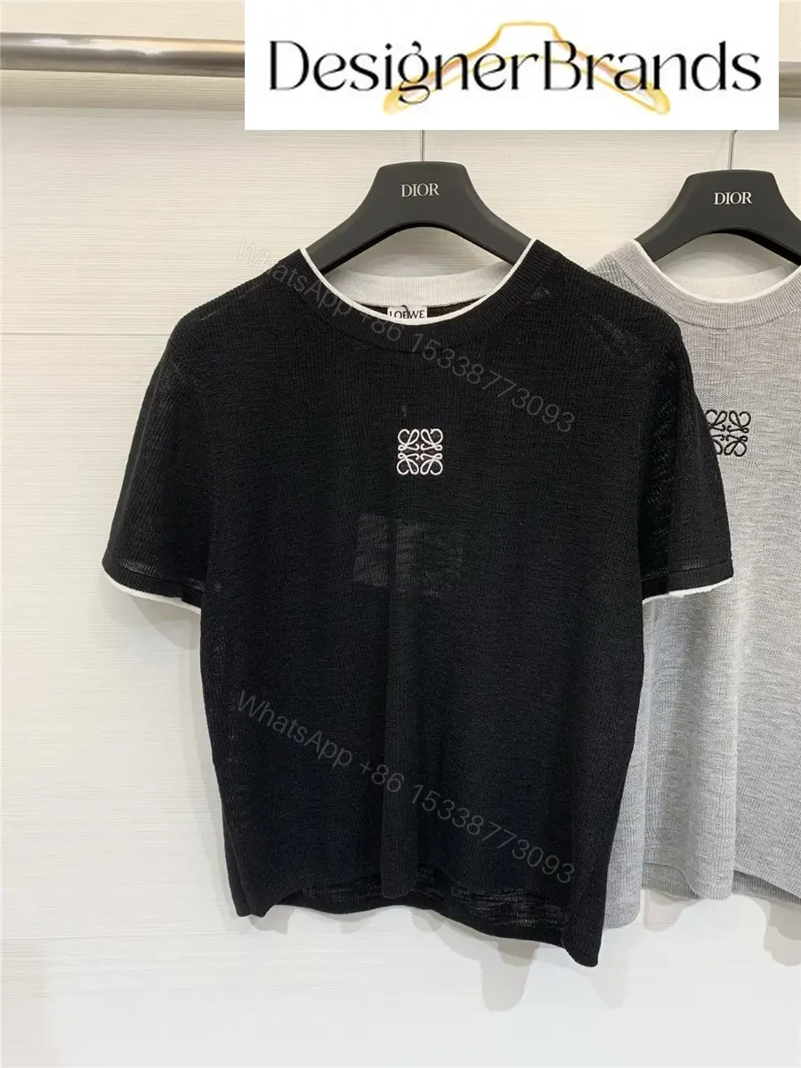 Loewe Black Knitted Short-Sleeve Top — view 1