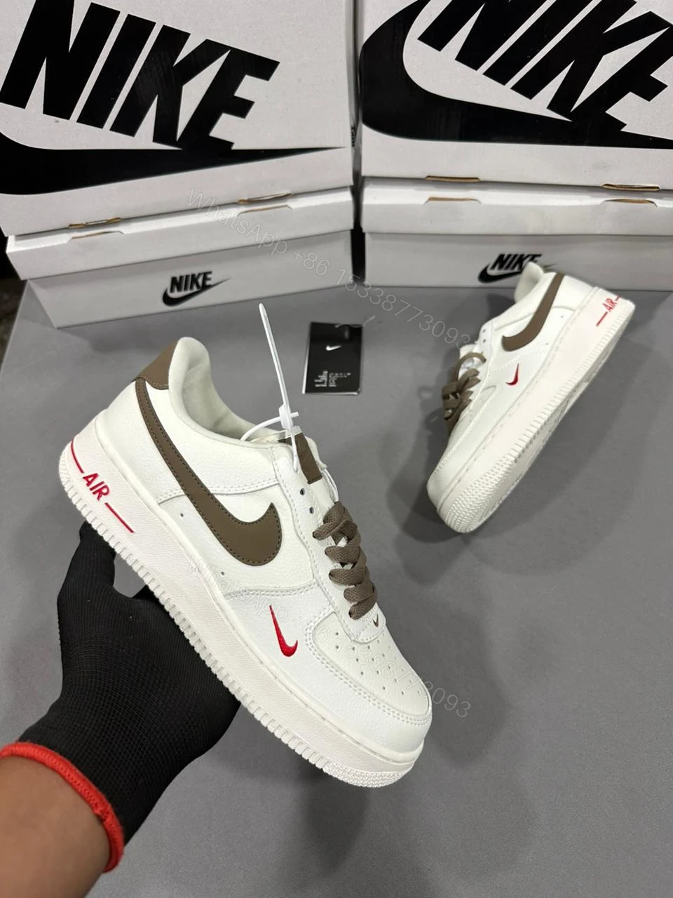 FIRST COPY Nike Airforce 1 low 07 PRM Brown For Men — view 1