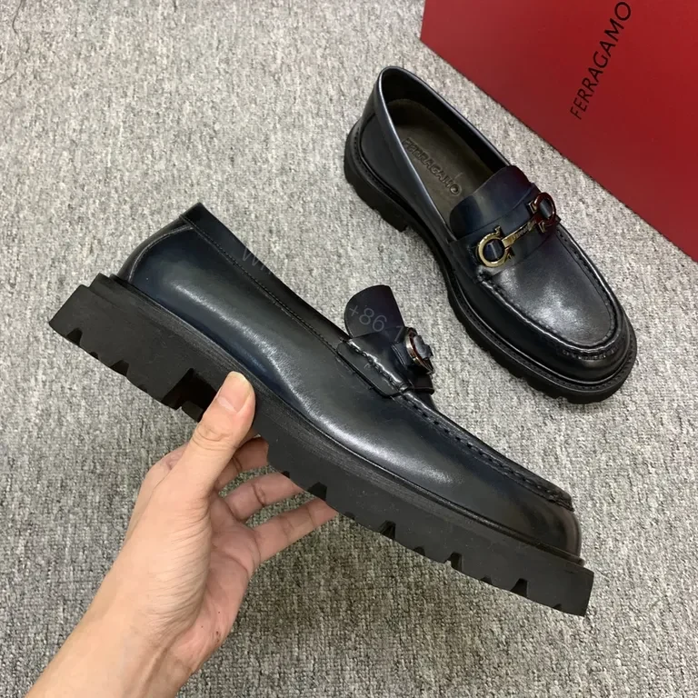 View 9 of Polished Black Leather Loafers - Horsebit Luxury Footwear