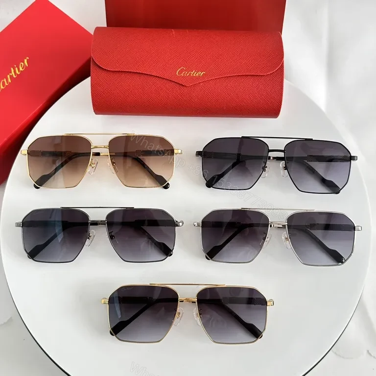 View 8 of Gold-Geometric Shield Sunglasses â€“ Premium Cartier-Inspired, All-Day Comfort