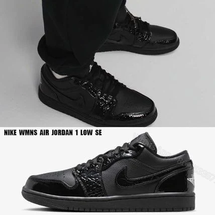 View 8 of Air Jordan 1 Retro Low Black Croc First Copy Shoes — Men's | COD India