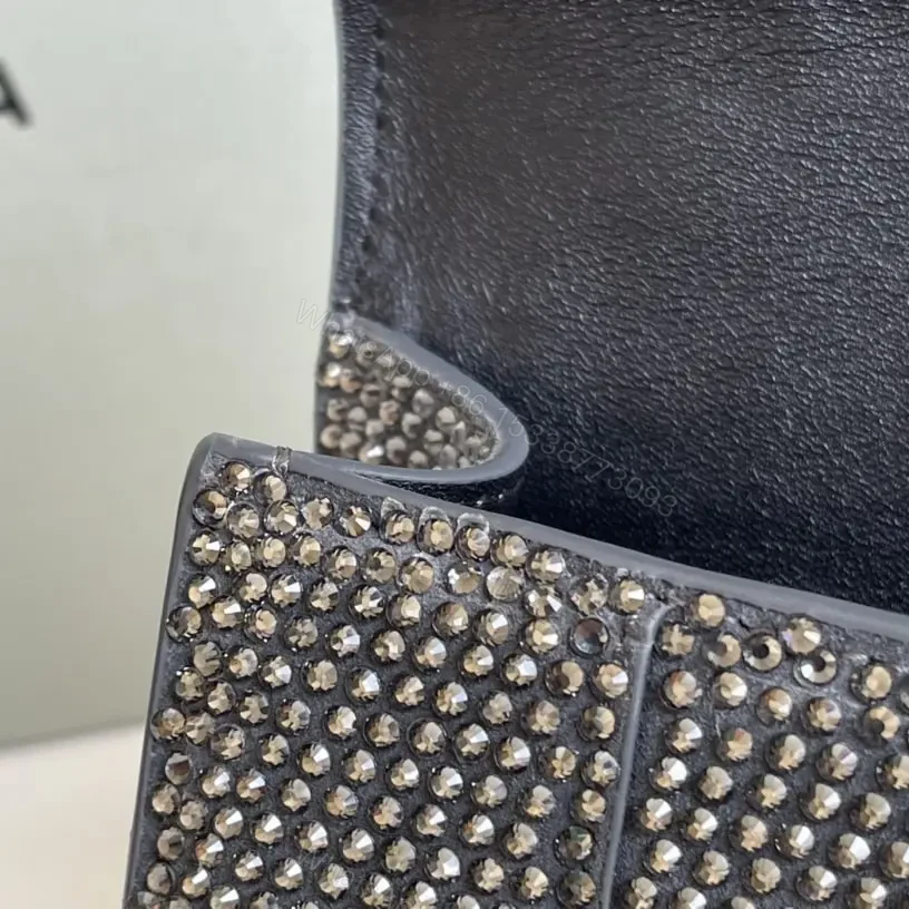 View 11 of 高仿Balenciaga*Hourglass系列沙漏包滿鑽灰色XS