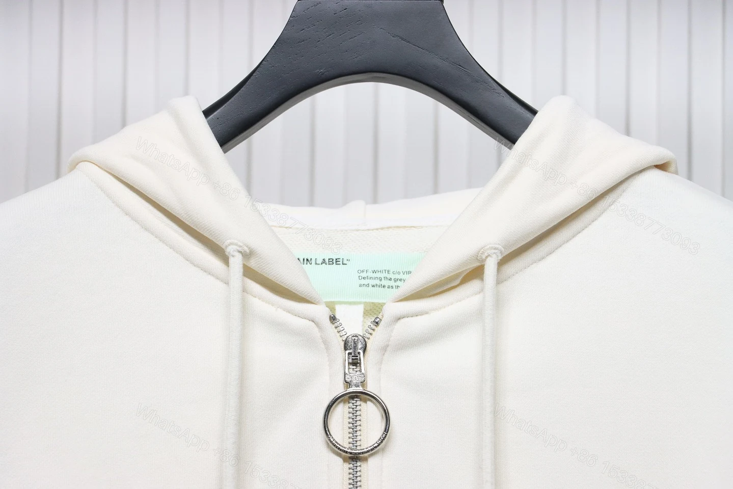 View 8 of Off-White Oil Painting Printed White Zipper Hoodie