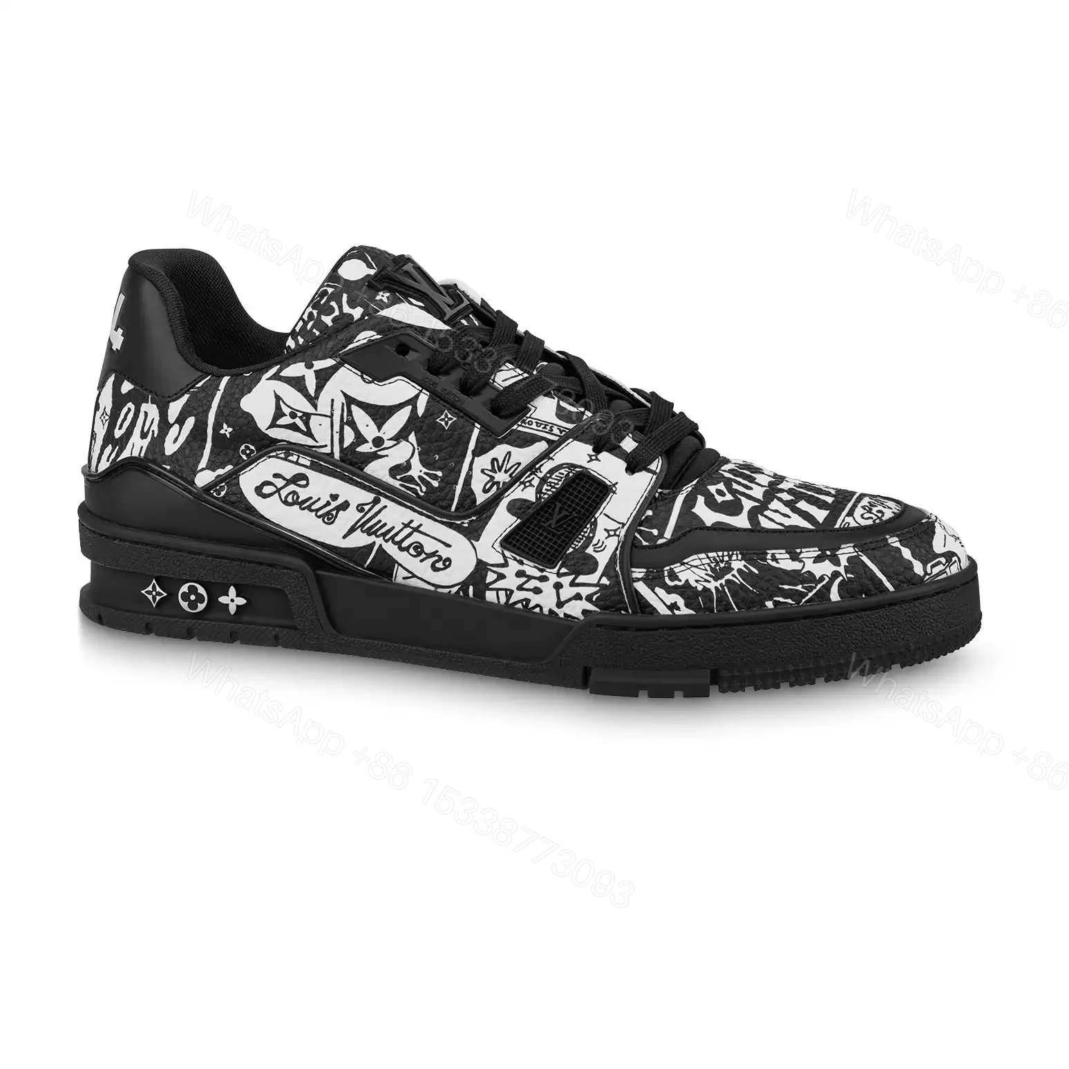 LOUIS VUITTON LV TRAINER COMIC SNEAKERS IN BLACK AND WHITE – LSVT393 — view 1