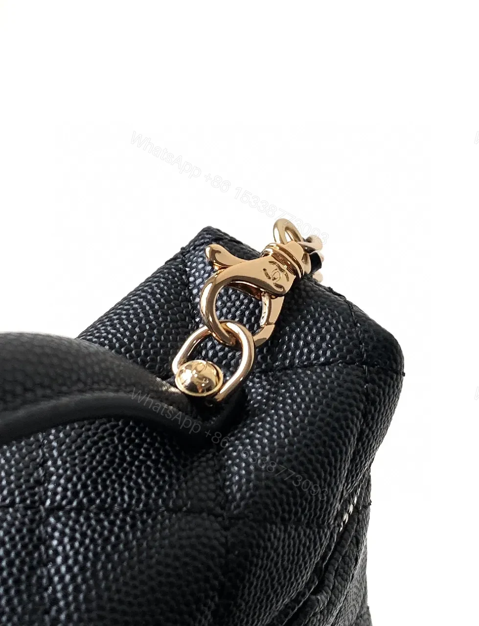 View 6 of Compact Quilted Bag with Gold Hardware - Classic Everyday Style