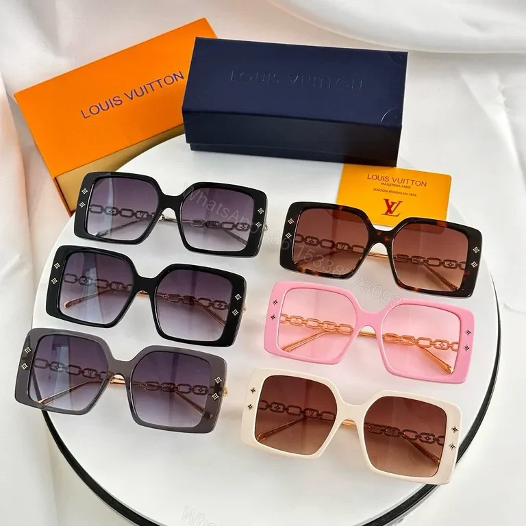View 5 of Bold Pink LV-Detail Sunglasses: Oversized Square Frame