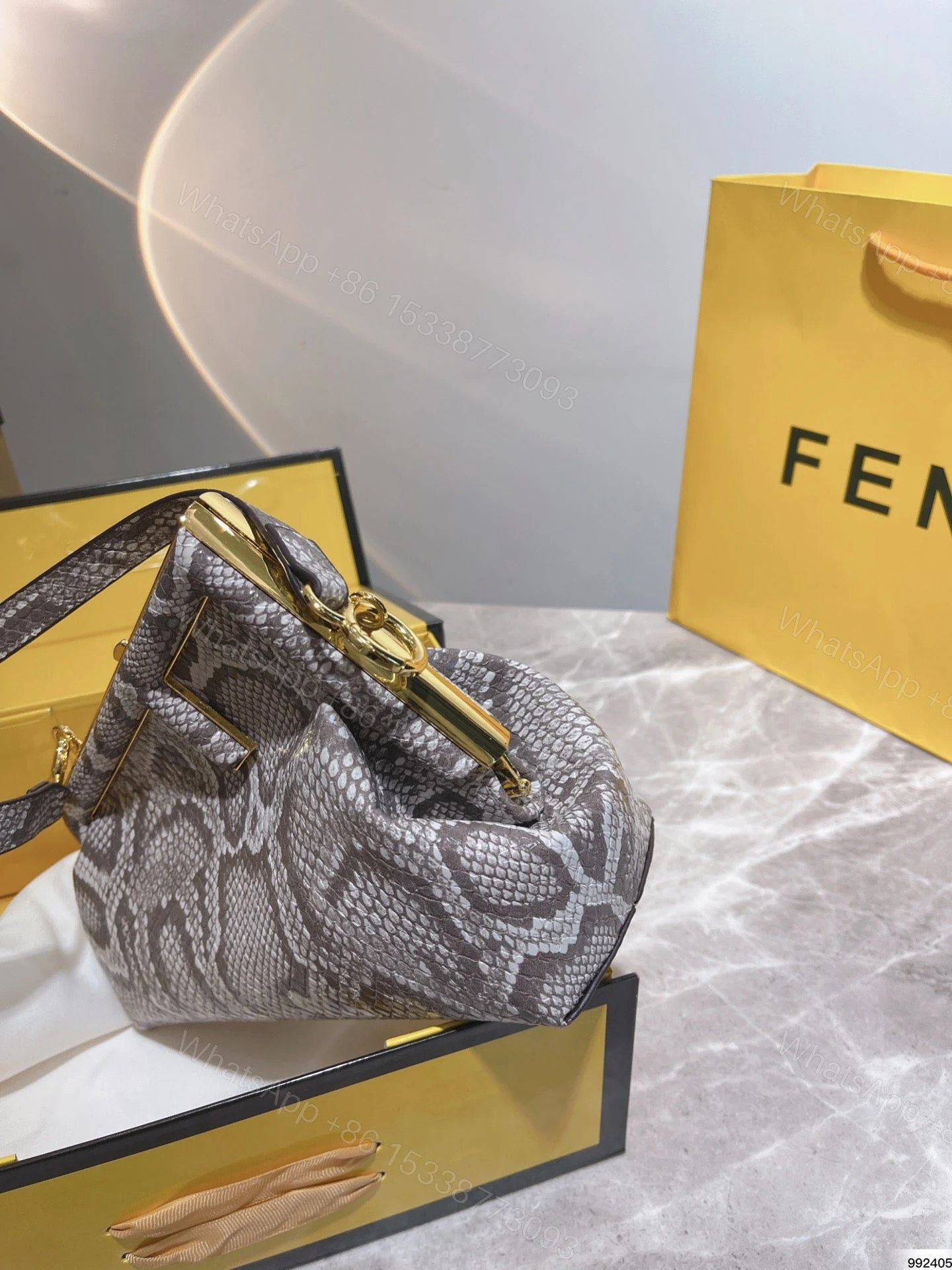 View 7 of Fendi First Small Natural Python