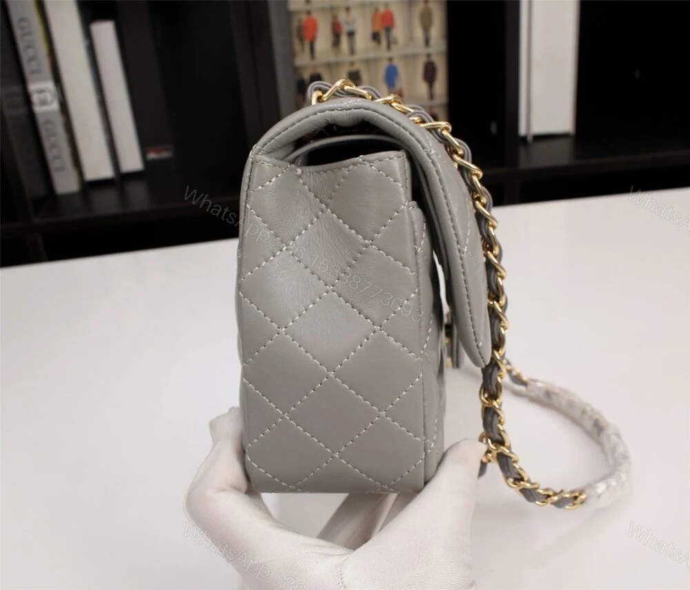 View 3 of Chanel Classic Flap Gray Gold Hardware 25Cm