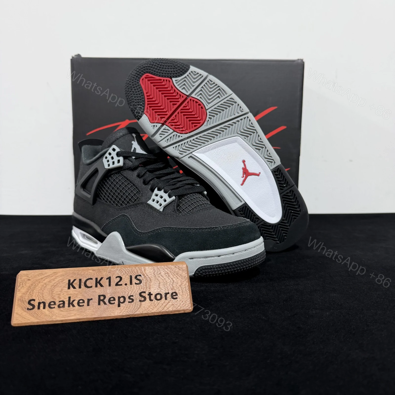 View 3 of Jordan 4 Retro SE Black Canvas Reps