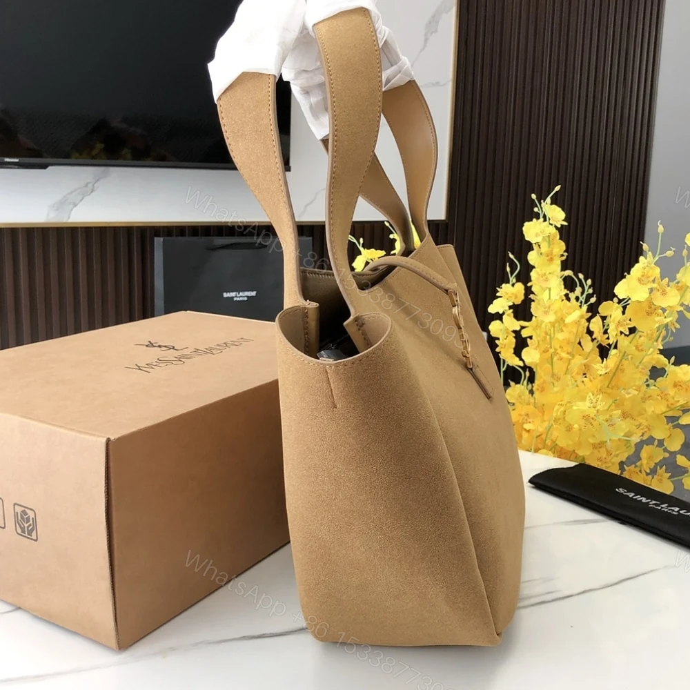 View 4 of Saint Laurent Le 5 À 7 Bea In Suede Golden Leaf 55Cm 763435008IW3194