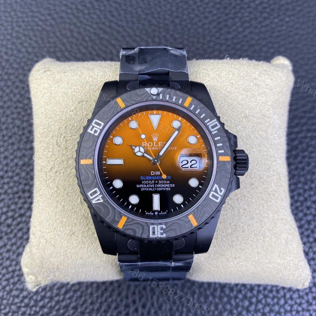 ROLEX原單DiW橘面黑殼水鬼腕錶 碳纖維潛水運動款手錶 — view 1