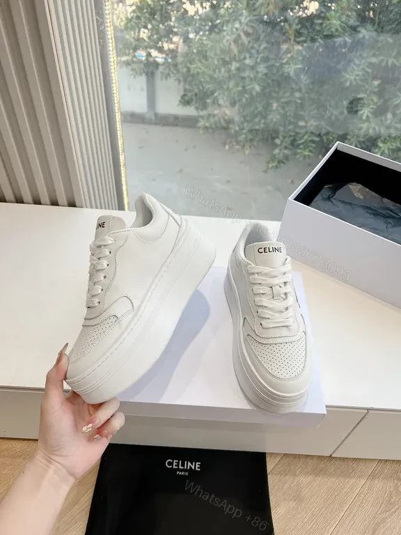View 5 of Celine White Leather High-Top Sneakers: Luxury Comfort