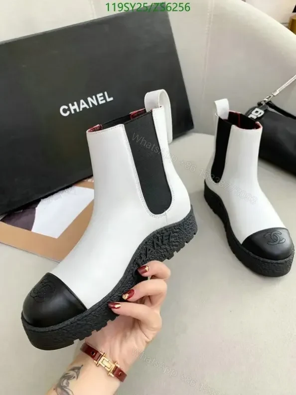 View 3 of Chanel Ankle Boots with Thick Sole VHB255