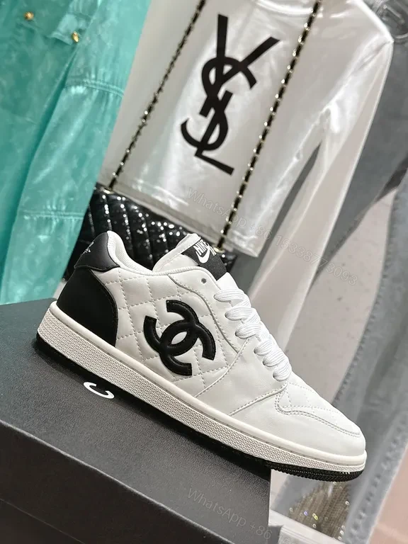 White Quilted Leather Sneakers with Emblem - Elevated Comfort — view 1