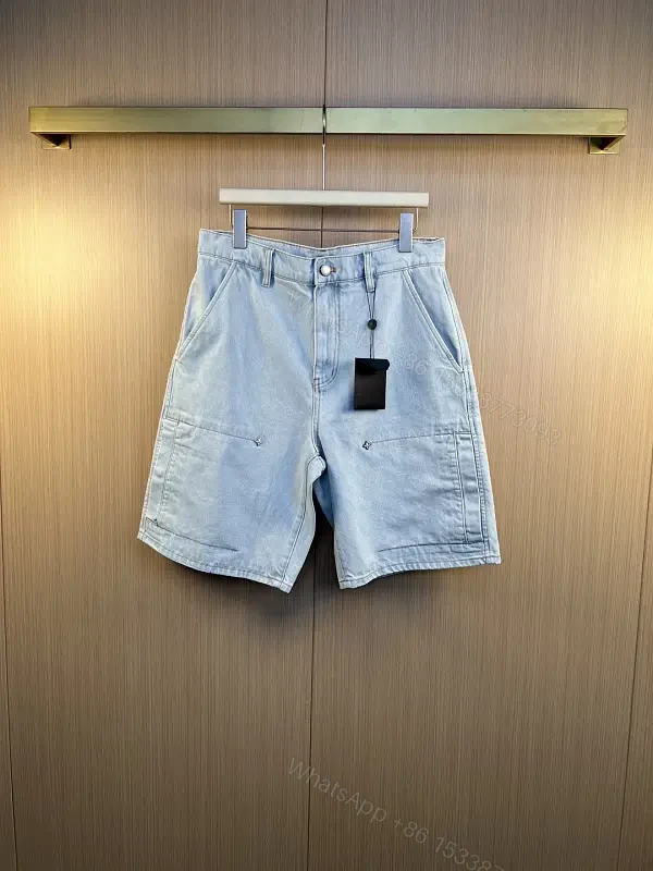 Light Blue Denim Cargo Shorts for Men – Premium Everyday Leisurewear — view 1