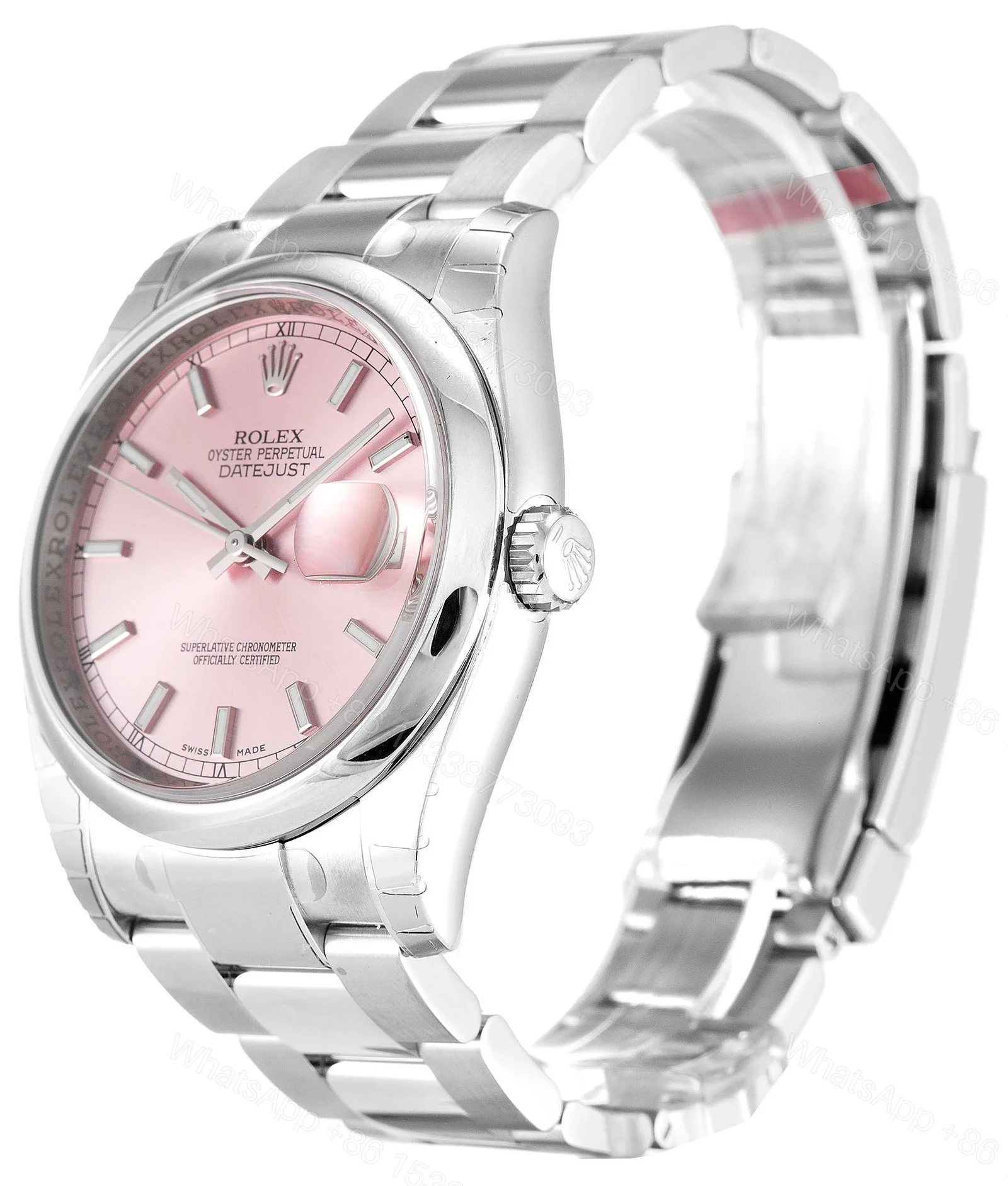 View 2 of Replica Rolex Datejust Pink Dial 116200 36 mm