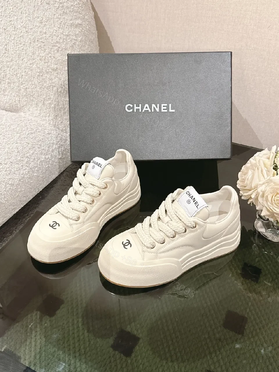 View 8 of White Leather Couture Sneakers: Luxe Comfort & Everyday Style