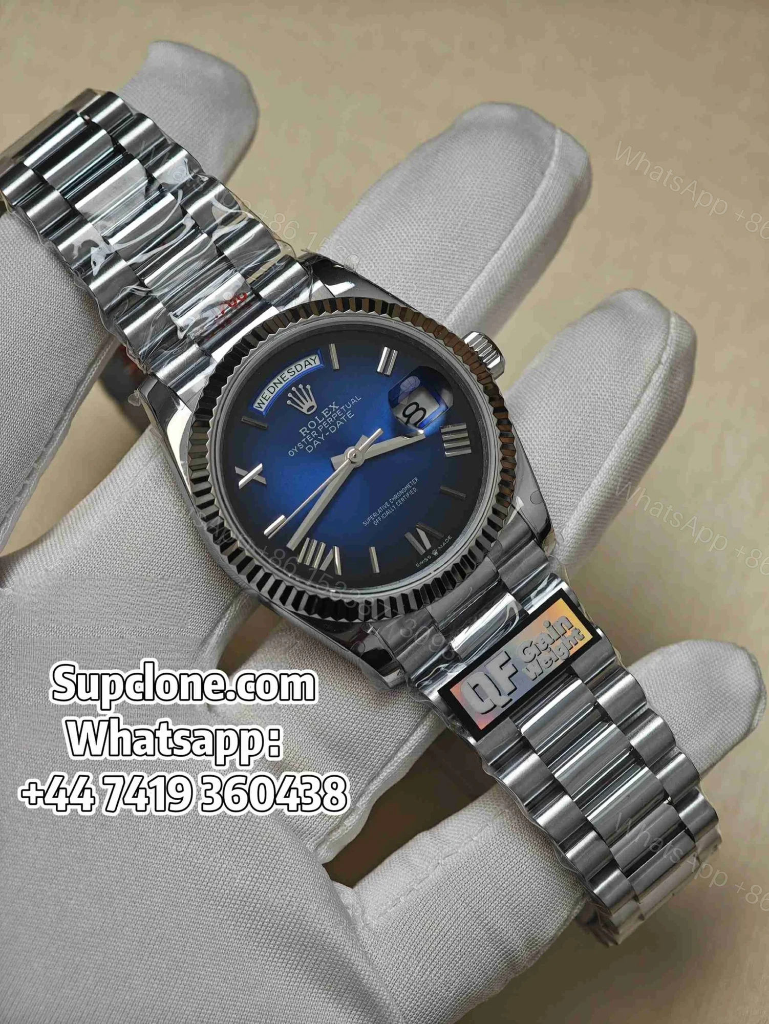 Rolex Day-Date 36mm Gradient Blue Dial – Super Clone 1:1 Replica Cal. 3255 — view 1