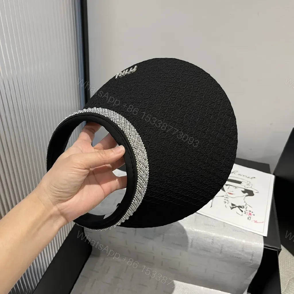 View 3 of Black Knit Bucket with Diamond-Trim Collar Hat
