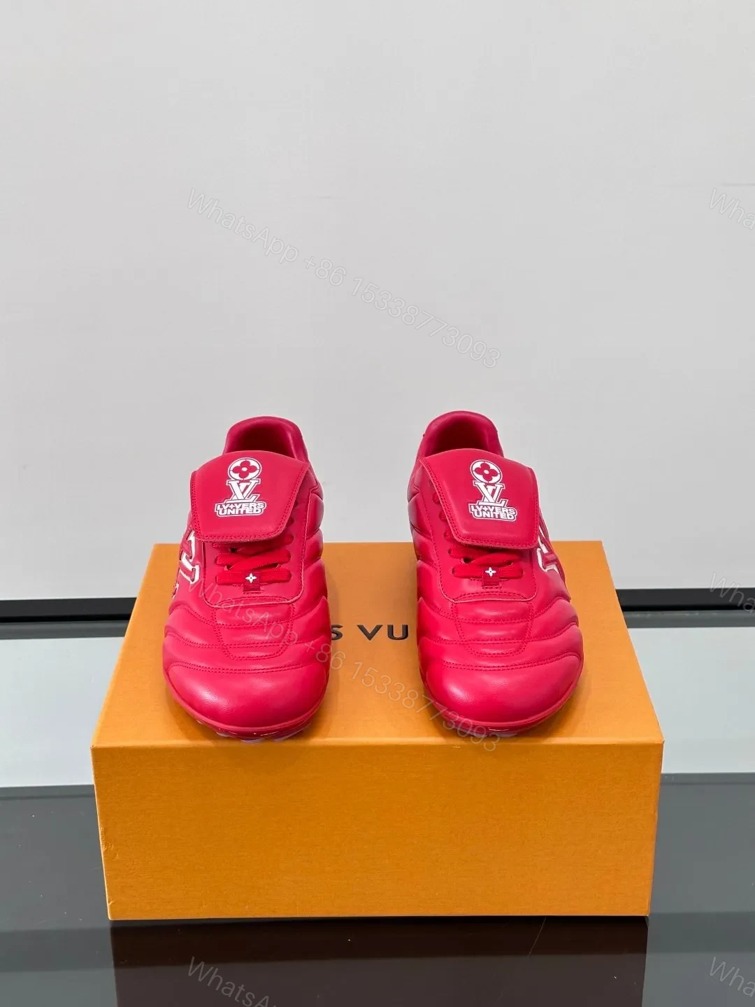 View 2 of LV Men Red Leather Sneakers
