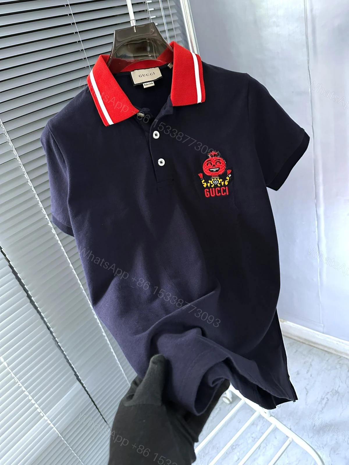 Gucci Imported Nylon Lycra Polo Black First Copy | AAA+ Export Quality Replica — view 1