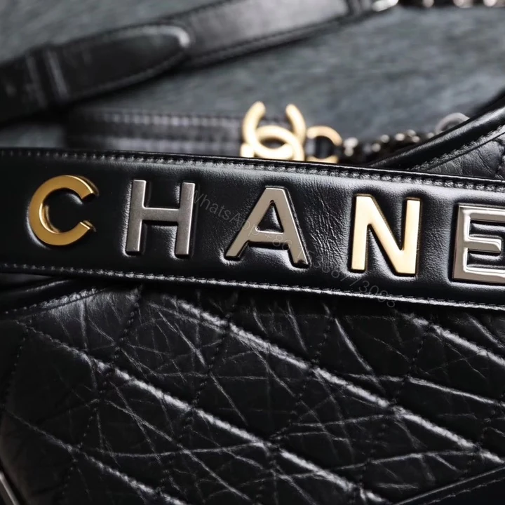 View 3 of Chanel Gabrielle 11 Handbag With Gold Lock Full Box Woman’s 20cm