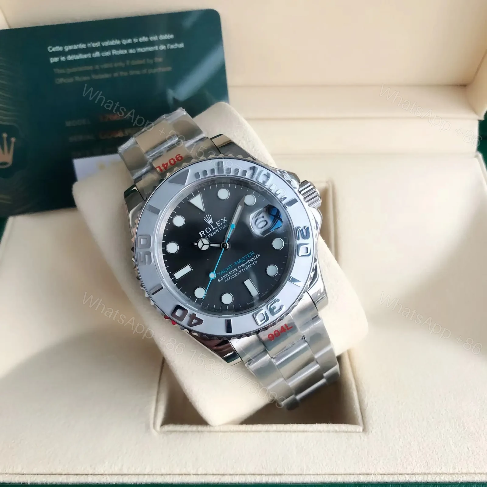 View 2 of Fake Rolex Yacht-Master 40 Oystersteel Platinum Replica 116622-0001