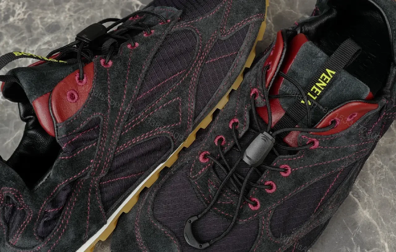 View 5 of Bold Contrast Panels Suede Knit Sneaker: All-Terrain Comfort