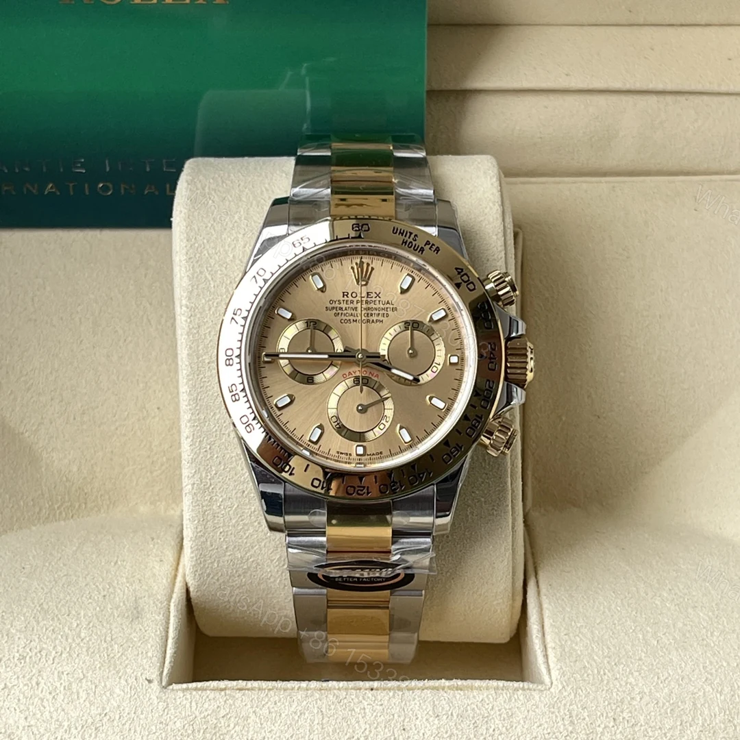 Rolex 高仿 男款 Daytona 香檳面鋼帶計時腕錶 經典商務款 — view 1