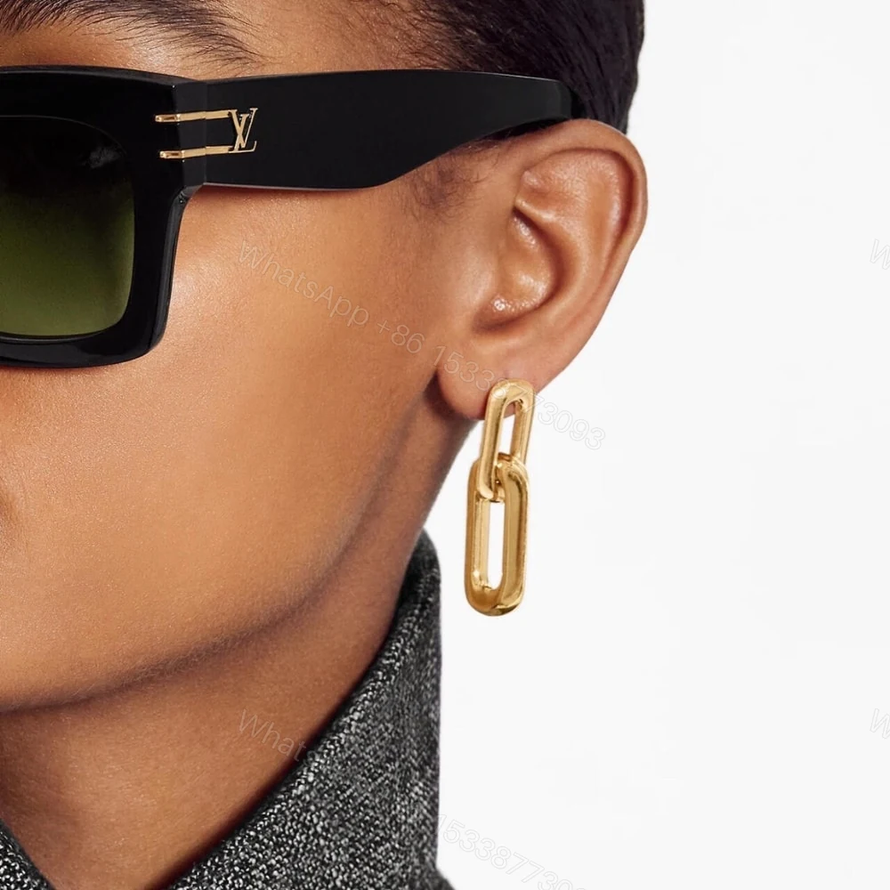 View 6 of LOUIS VUITTON LV EDGE DOUBLE EARRINGS GOLD MP2990