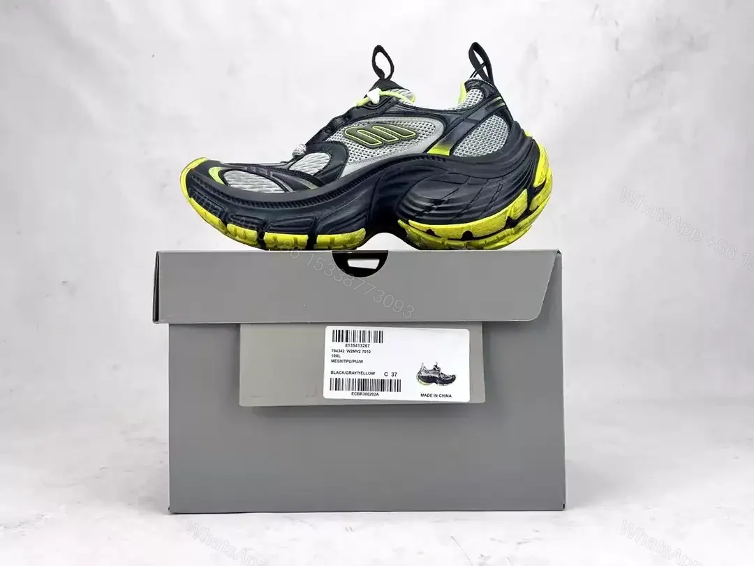 View 4 of BALENCIAGA MEN’S 10XL SNEAKER IN GREY/YELLOW – BB272
