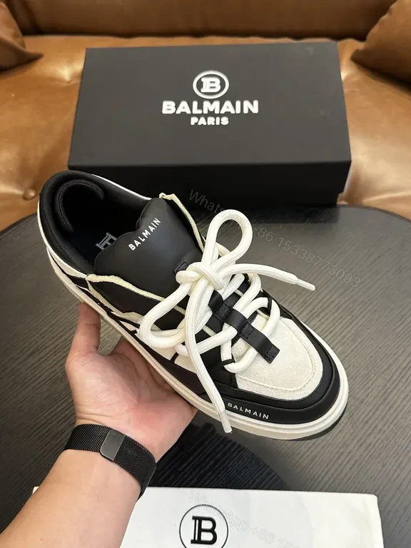 Bold Contrast Stitching High-Tops: Balmain-Inspired Sneakers — view 1