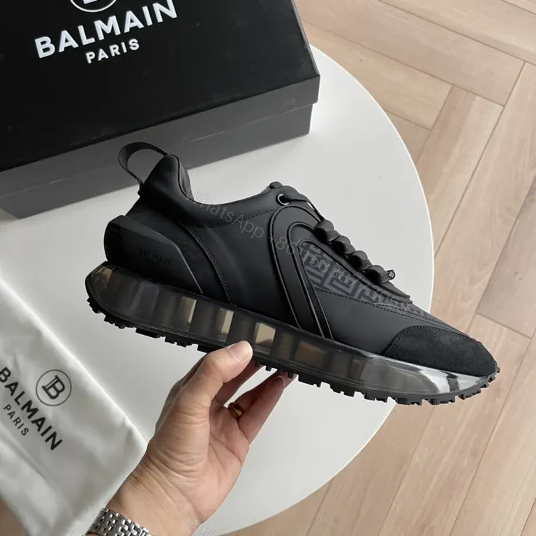 View 7 of Chic Black Balmain High-Top Sneaker: All-Day Comfort