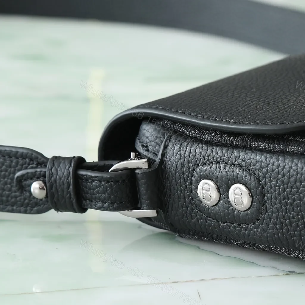 View 7 of Textured Black Crossbody: Compact, Designer-Inspired Style