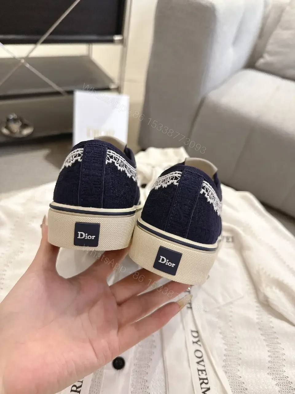 View 8 of Chic Knit Sneakers: Navy, Premium Knit, Designer-Inspired Comfort
