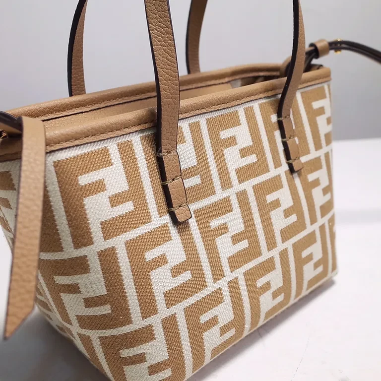 View 5 of Structured Monogram Tote: Modern Texture, Iconic Fendi-Style Details