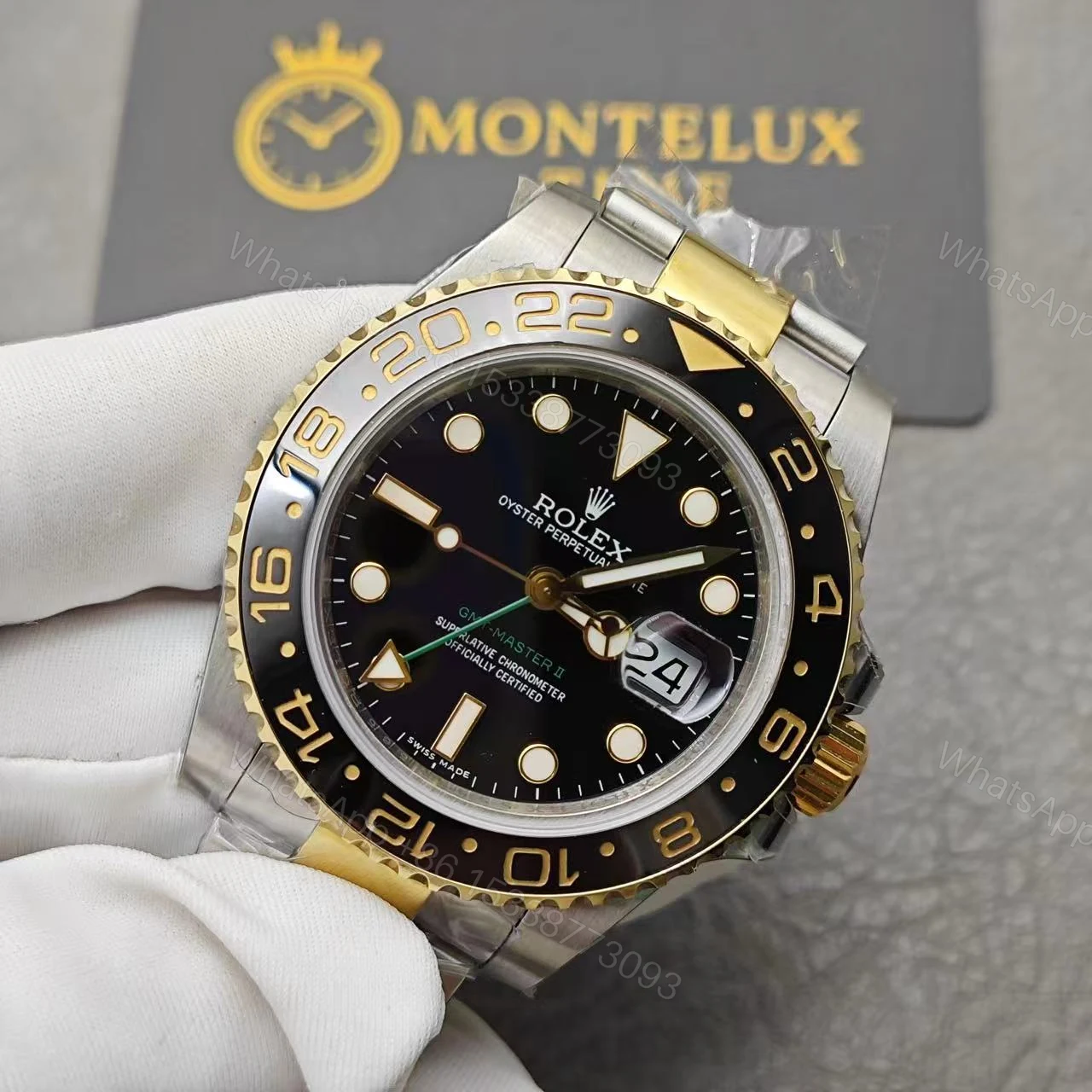 View 2 of Replica Rolex GMT-Master II Black Dial 116713